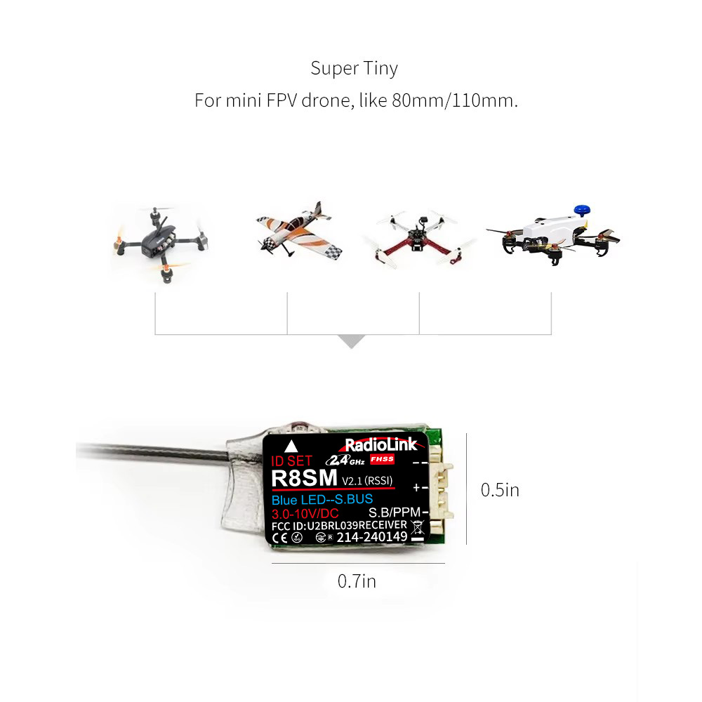 RadioLink R8SM 8CH 2.4GHz Supe - Receiver Sbus 8Ch recension och pris